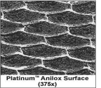 Platinum Anilox surface, 375x